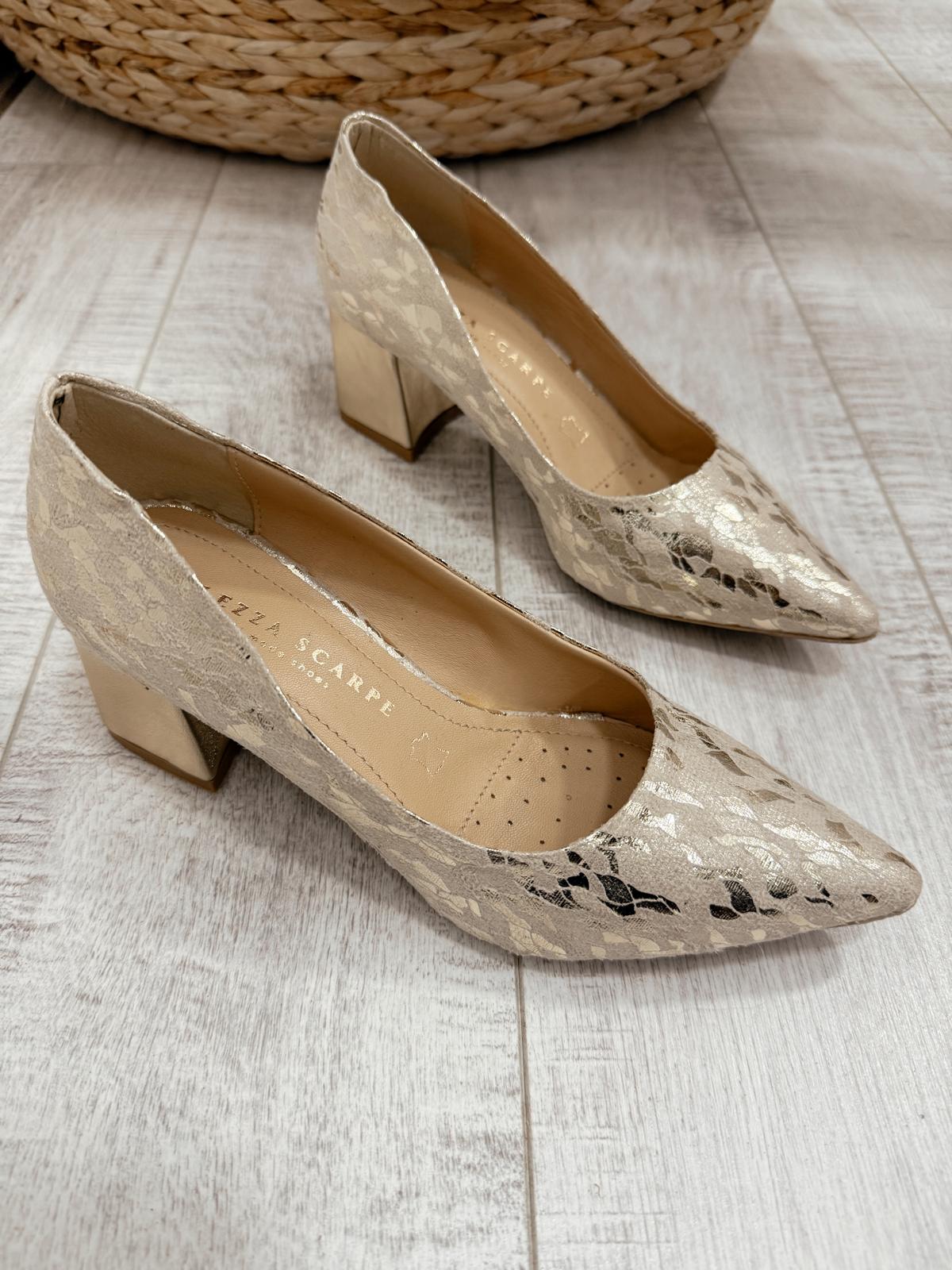 Kožne štikle F332 - BELEZZA SCARPE - ZLATNA