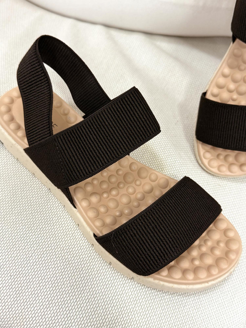Ženske ravne sandale G062 - MODARE Ultra Comfort - elastične - CRNA