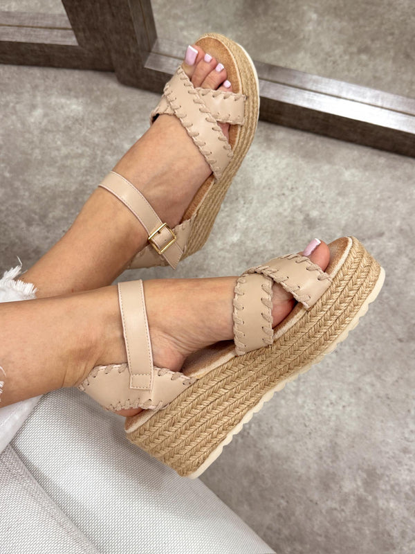 Ženske sandale G220 - na platformu - BEŽ