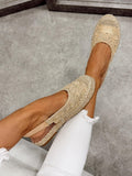 Ženske sandale - espadrile G309 - ZLATNA - BEŽ