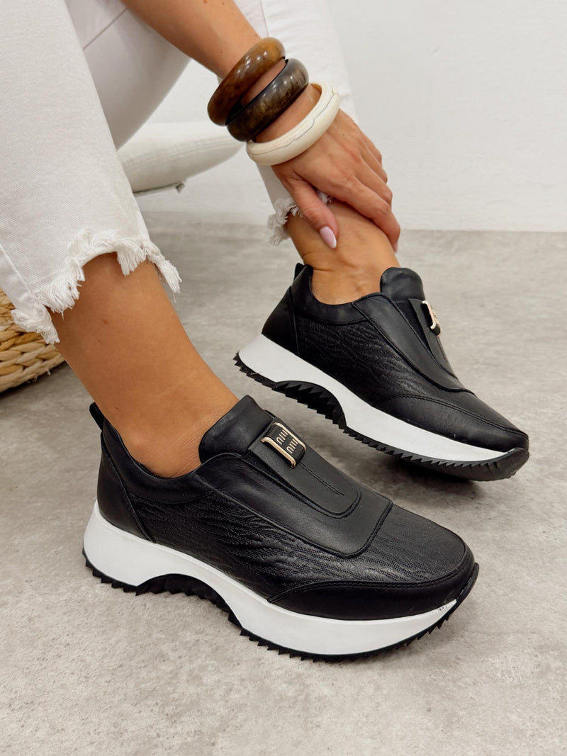 Kožne patike G455 - ATO SHOES - CRNA