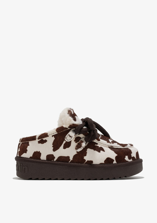 Zimske papuče D.Franklin Nordic Clog Cow G629 - SMEĐA