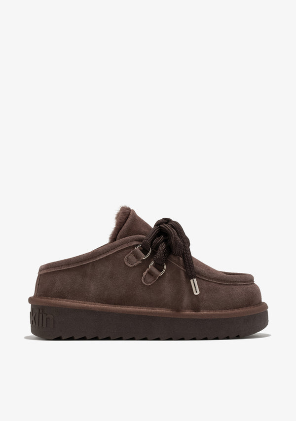 Zimske papuče D.Franklin Nordic Clog Choco G629 - SMEĐA