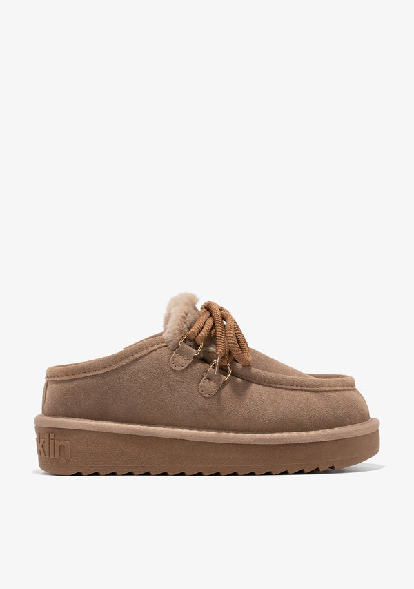 Zimske papuče D.Franklin Nordic Clog Taupe G629 - TAUPE