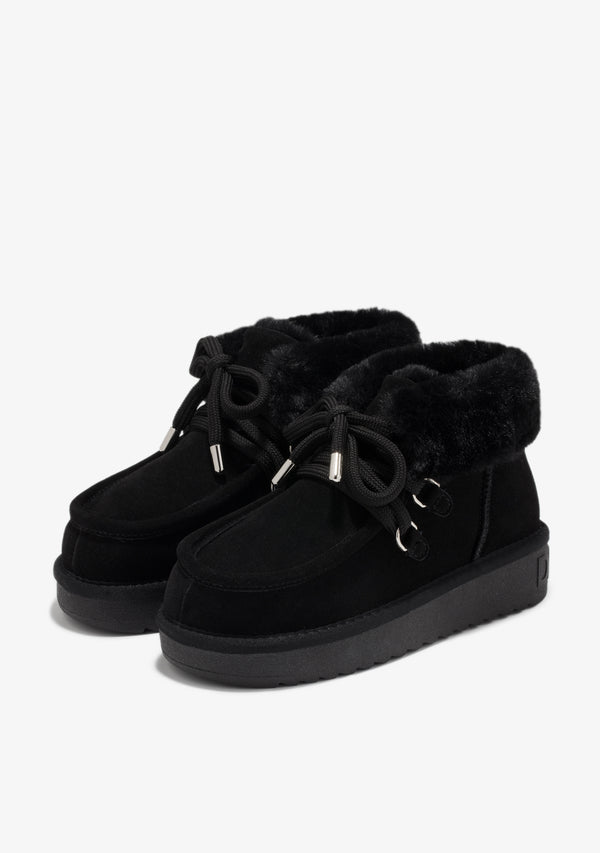 Gležnjače D.Franklin Nordic Mid Fur Black G632 - CRNA
