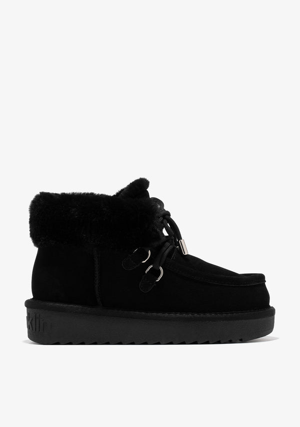 Gležnjače D.Franklin Nordic Mid Fur Black G632 - CRNA