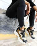 PATIKE SA SPORTSKIM ĐONOM - CRNO/BEŽ/LEOPARD PRINT