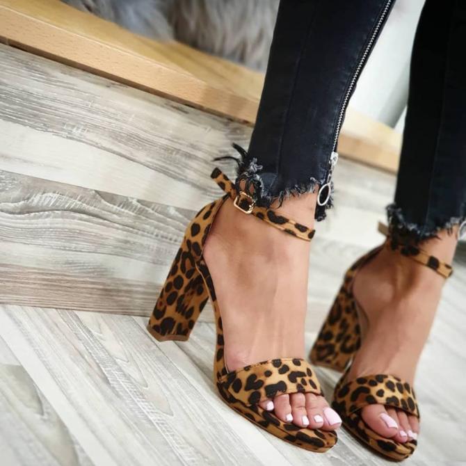 LEOPARD SANDALE NA DEBLJU ŠTIKLU