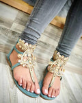 JAPANKA SANDALE SA ORNAMENTIMA - MINT