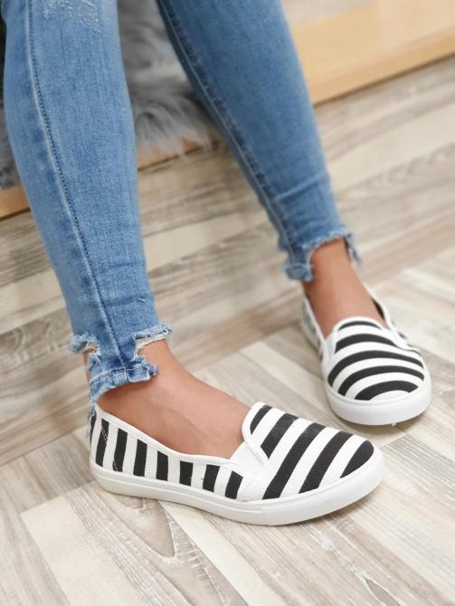 PRUGASTE ESPADRILE - CRNO/BELE