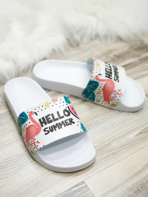 HELLO SUMMER PAPUČE - BELE
