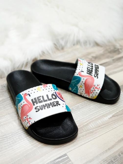 HELLO SUMMER PAPUČE - CRNE