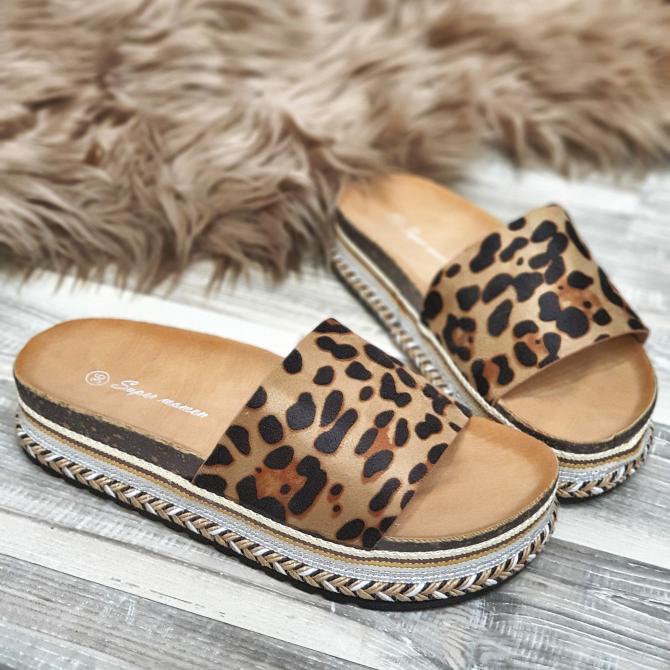 LEOPARD PAPUČE SA VEZOM