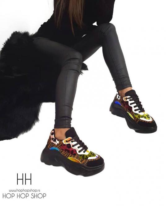 HOLOGRAM PATIKE SA LEOPARD I ZEBRA PRINTOM - CRNE