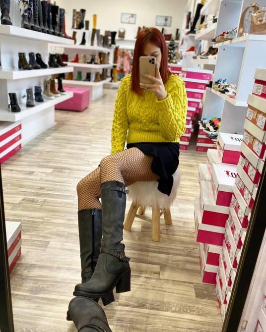 DUBOKE ČIZME SA RAJFEŠLUSOM NA DEBLJU ŠTIKLU - TAMNO SIVE