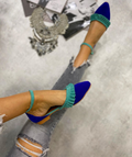 VELUR SANDALE SA FALTNAMA - MINT/PLAVE