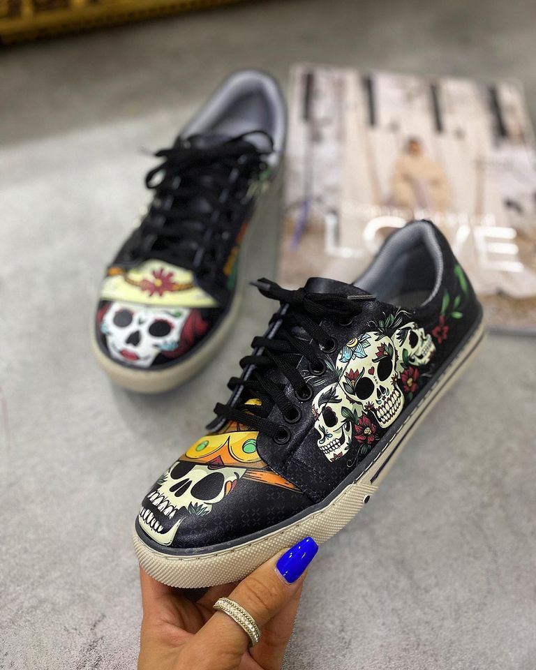 SKULL RAVNE PATIKE - CRNE