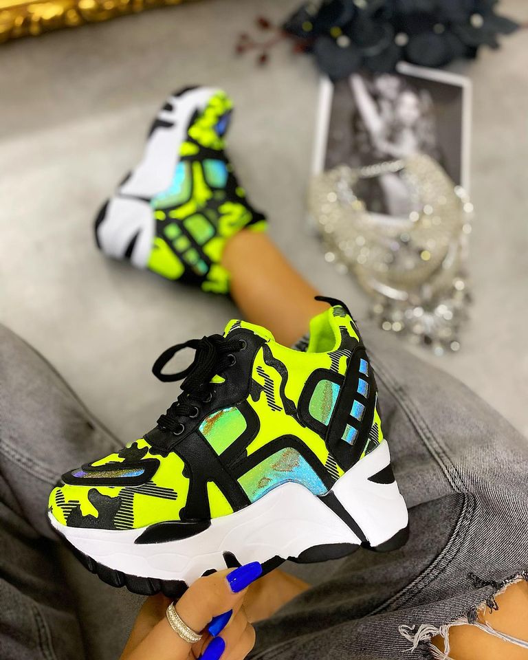 NEON MILITARY PATIKE SA SKRIVENOM PETOM - ŽUTE