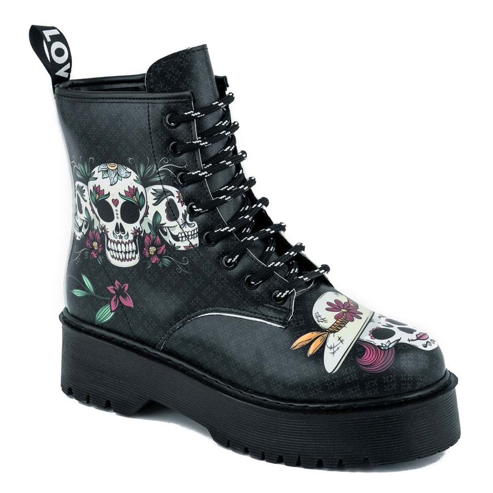 SKULL MARTINKE SA ŽUTIM ŠAVOM - CRNE