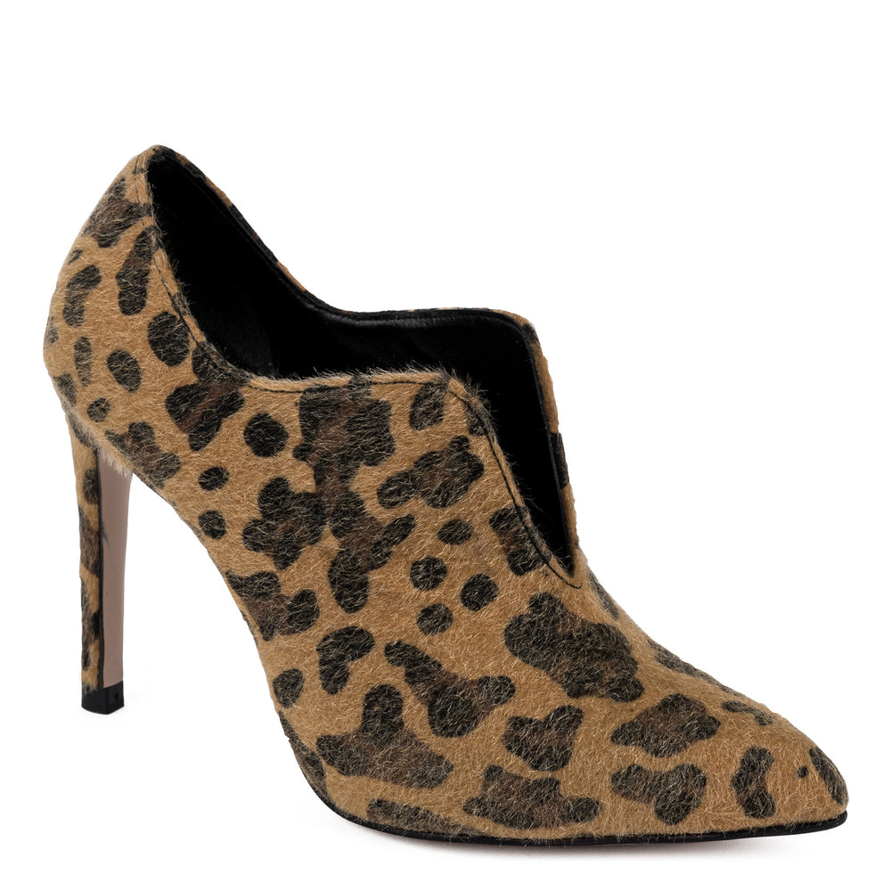 LEOPARD ŠPIC CIPELE NA TANKU ŠTIKLU - KAMEL/CRNE