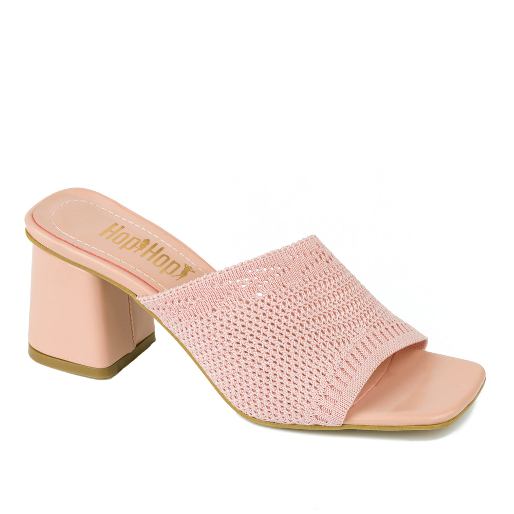 KONČANE PAPUČE NA DEBLJU ŠTIKLU - SVETLO ROZE