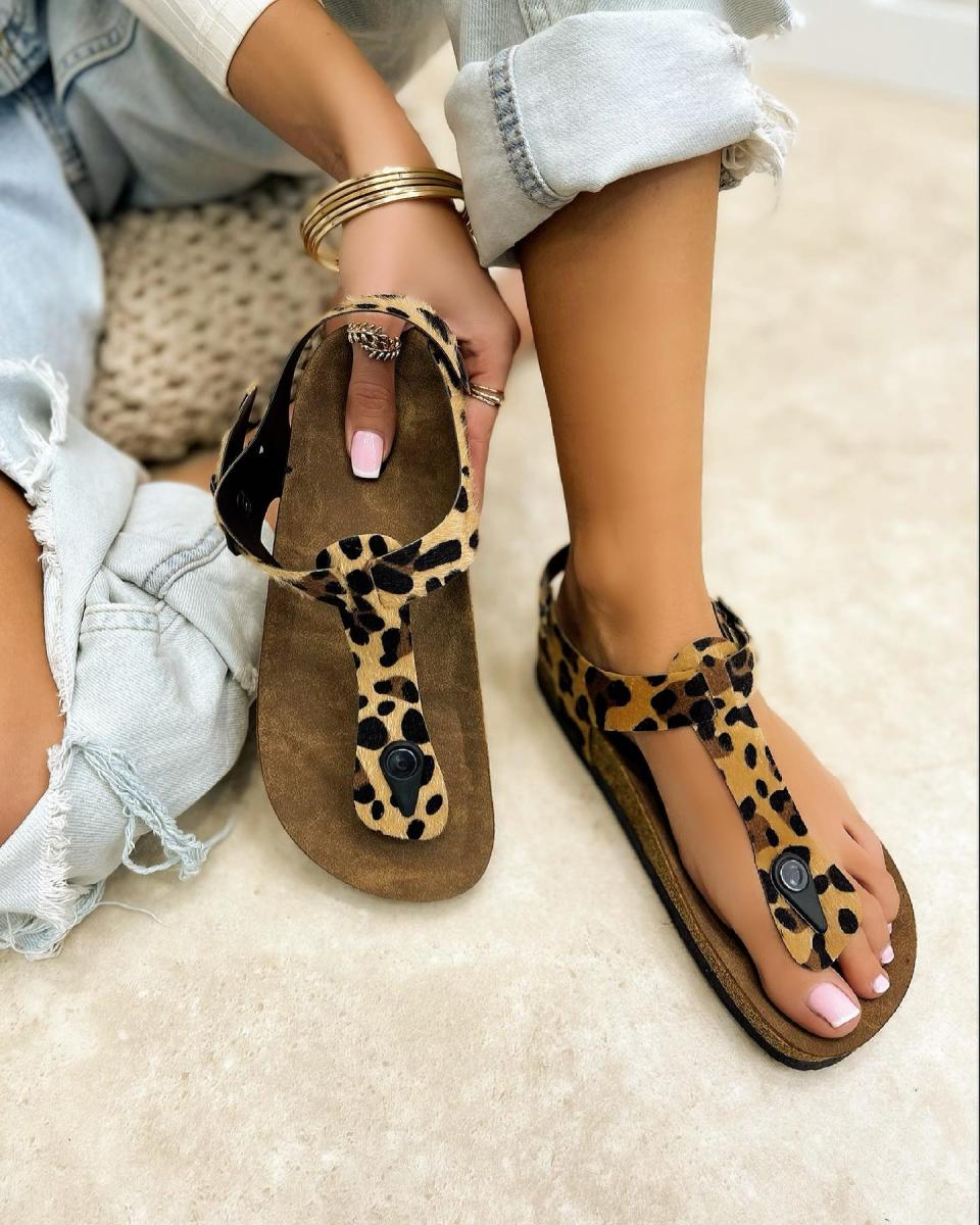 LEOPARD JAPANKA SANDALE SA KAIŠEM