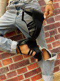 SANDALE NA PUNU PETU SA KAIŠEVIMA - CRNE