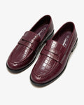 Ženske cipele - mokasine G561 - kroko - BORDO