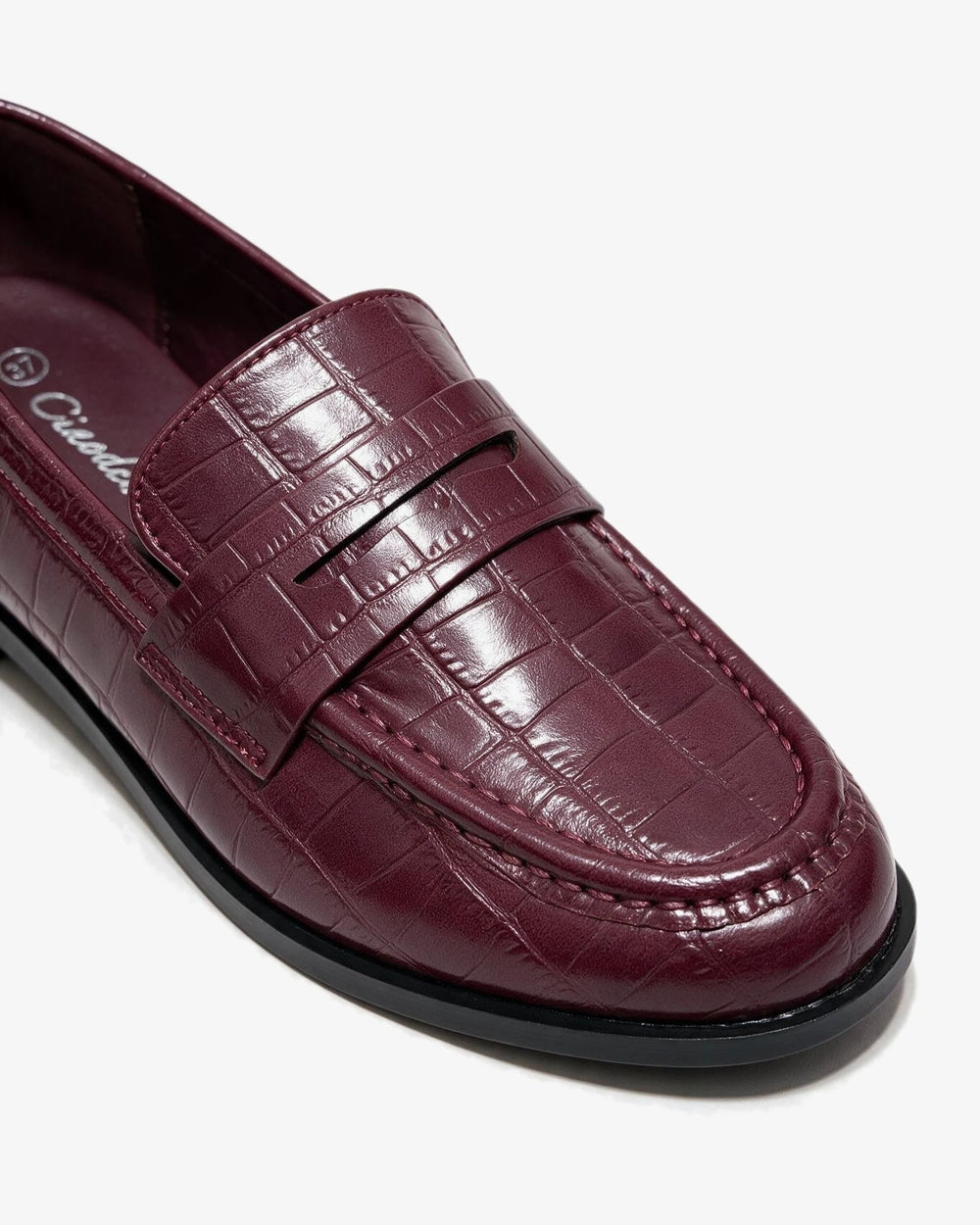 Ženske cipele - mokasine G561 - kroko - BORDO