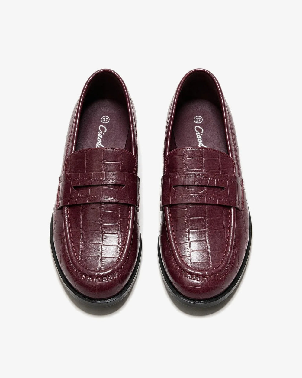 Ženske cipele - mokasine G561 - kroko - BORDO