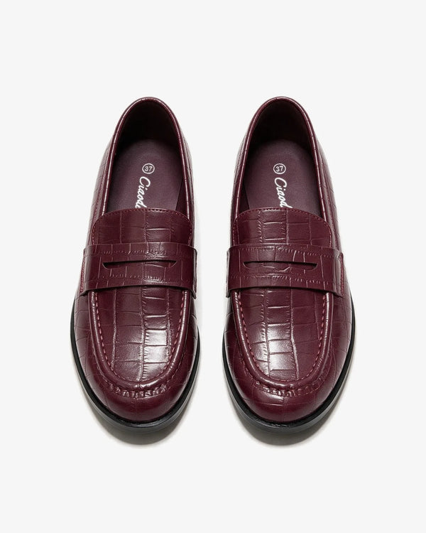 Ženske cipele - mokasine G561 - kroko - BORDO